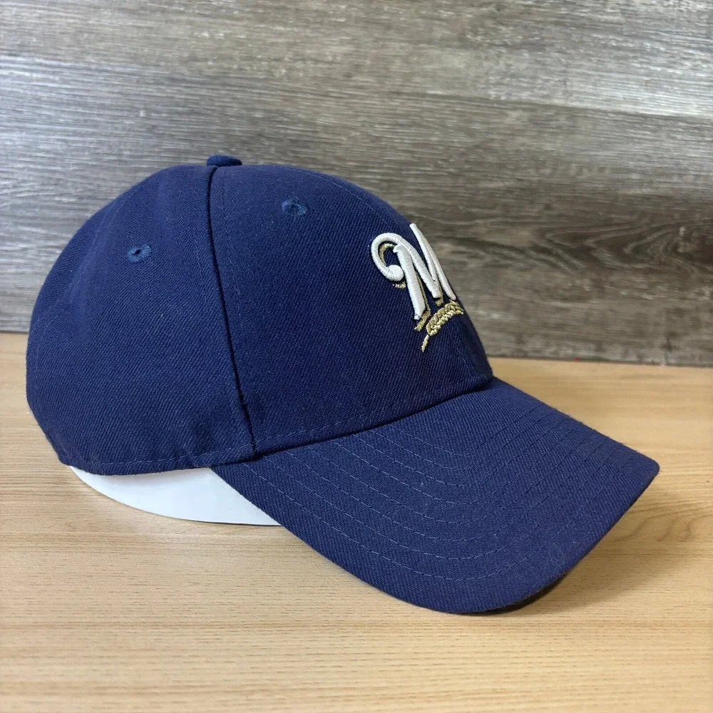 Milwaukee Brewers Hat‎ Cap Strap Back Blue MLB Baseball New Era Adjustable